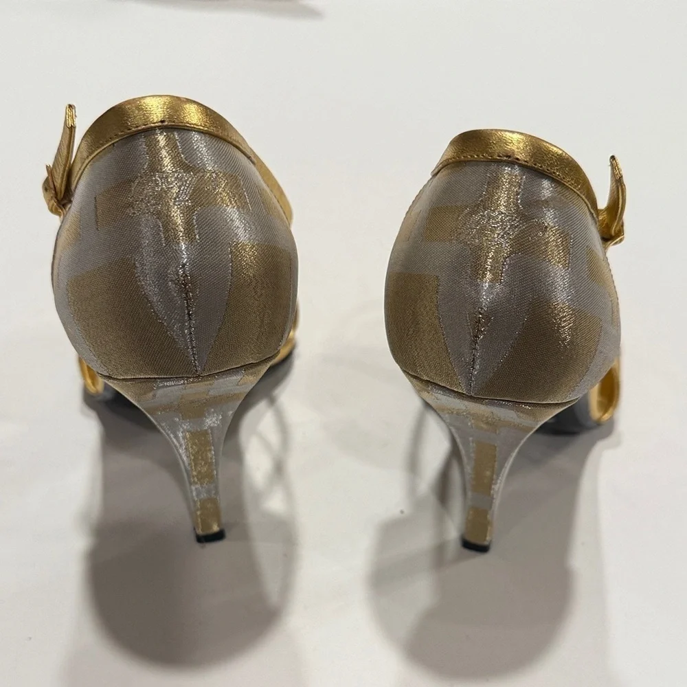 Roger Vivier Gold Strappy Heels